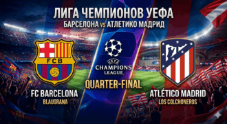 Четвертьфинал Лиги чемпионов 2025/26 между «Барселоной» и «Атлетико» Мадрид